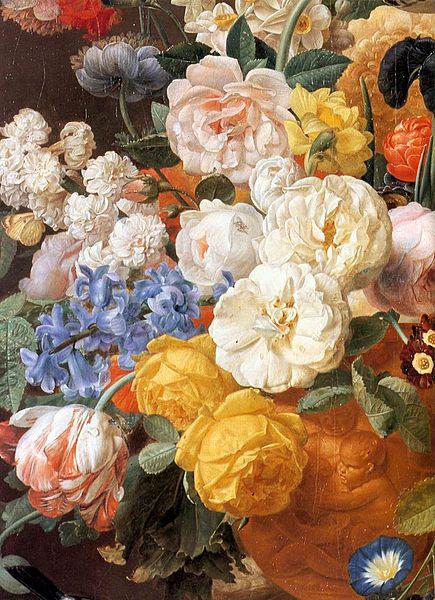 unknow artist Bouquet of Flowers in a Sculpted Vase (detail) oil painting picture